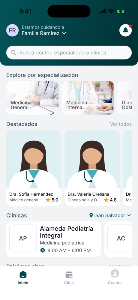 Inicio de la app LiliApp para pacientes